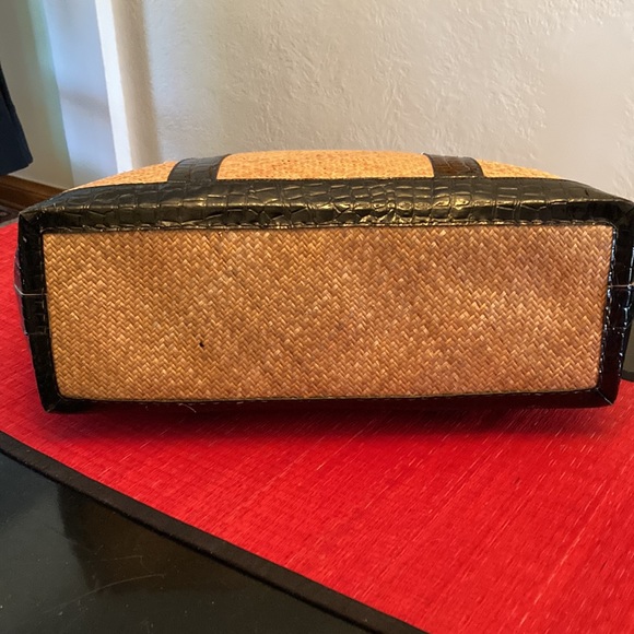 Beach bag in straw and faux leather - Picture 6 of 7